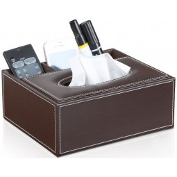 Custom high-end Leather Storage Box for Remote and Facial Tissue (TB-003)
