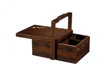 カスタムハイ-終わりの古典的な木製の食品貯蔵バスケット (Wb-046)