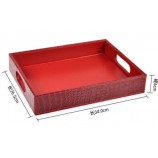 Custom high-end Red Leather Fruit Tray for Party