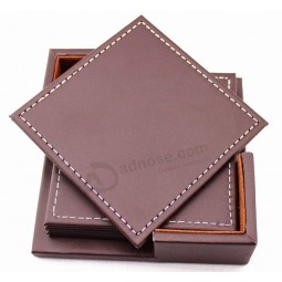 Custom high-end Leather Insulation Mats Set for Coffee House