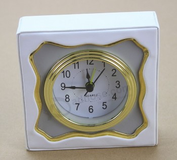맞춤형 높이-뜨거운 흰색 가죽 책상 알람 시계