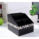 Custom high-end Black Painting Stationery Storage Wooden Box