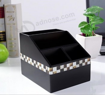 Custom high-end Black Painting Stationery Storage Wooden Box