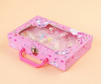 粉红色的生日礼物包装盒与吸塑托盘 (JB-041) 用于定制您的徽标