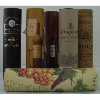 Round Tube Printing Paper Wine Boxes (WB-002) for custom with your logo