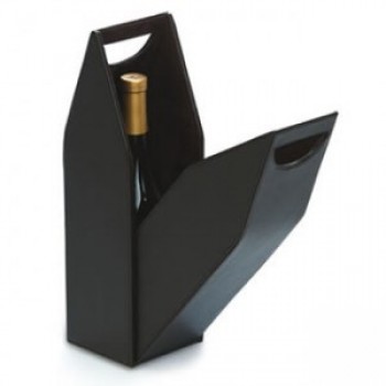 黑色皮革起泡酒携带包装盒 (WB-008) 用于定制您的徽标