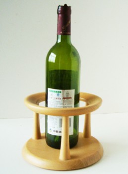 Nieuw ontworpen ronde houten wijnrekvoet voor op maat met uw logo