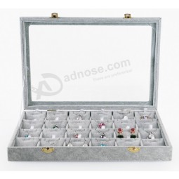 Multi Division Jewelry Storage Box with Glass Window for custom with your logo