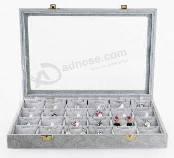 Multi Division Jewelry Storage Box with Glass Window for custom with your logo