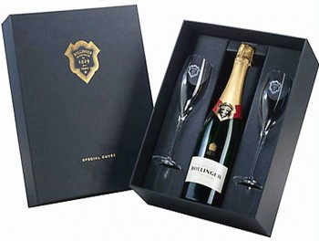 定制的香槟和高脚杯展示盒 (WB-024) 用于定制您的徽标