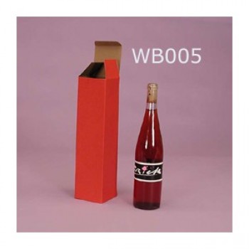 Cheap Red Plain Fluted Paper Wine Box (WB-0078) for custom with your logo