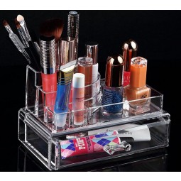 Haut personnalisé-Finition claire organisateur de maquillage de beauté Acrylique avec tiroir