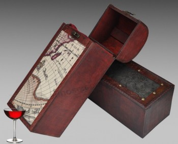 朴实的木制红酒盒带盖 (WB-011) 用于定制您的徽标