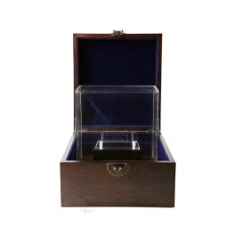 Custom high-end Walnut Wooden Trophy Display Box with Acrylic Cover