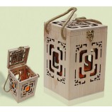 Laser Carving Wooden Carrying Wine Case (WB-008) for custom with your logo