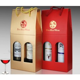 Packaging Paper Wine Boxes with Window (WB-019) for custom with your logo