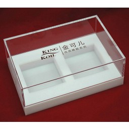 Custom high-end Acrylic Perfume Showing Box with Screen Printing Logo