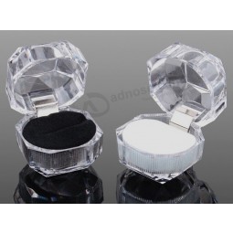 Custom high-end Tiny Transparent Acrylic Ring Showing Boxes