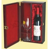 Custom high-end Red Wooden Champagne Box with Goblet