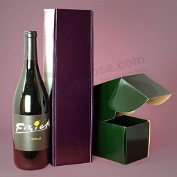 Custom high-end Gloss Corrugated Paper Boxes for Sigle Wine Bottle