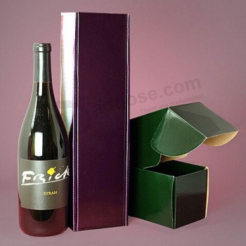 Haut personnalisé-Boîtes en carton ondulé brillant pour bouteille de vin sigle