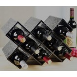 Custom high-end Practical Black Leather Wine Rack