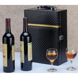 Custom high-end Grade Black Diamond Grain Paper Wine Gift Box