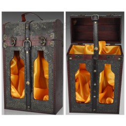 Custom high-end Classic Antique Portable Wooden Wine Box