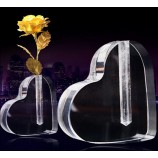 Custom high-end Heart-Shaped Crystal Acrylic Flower Holder Base