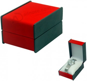 新的红色高级手表礼品盒定制与您的标志