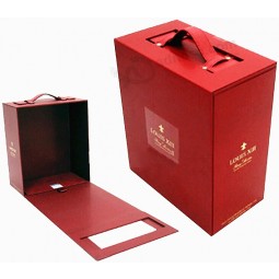 Custom high-end Red PU Leather Wine Package Case
