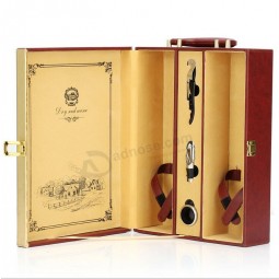 Custom high-end  PVC Leather Wine Box with Handle