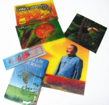 卸売カスタム高品質の3D 3-三次元レンチキュラーポストカード