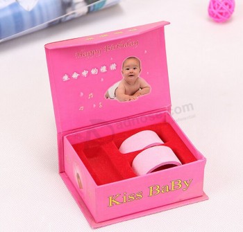 Custom high-end Pink Happy Birthday Gift Box for Baby Bangles