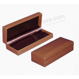 Custom high-end Luxury Brown Leather Pen Display Box