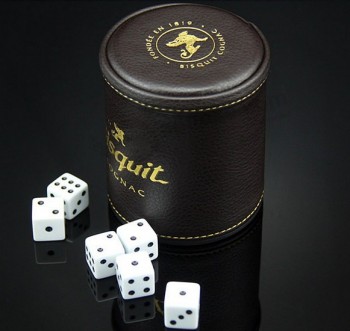 Custom high-end Round Leather Dice Holder Case