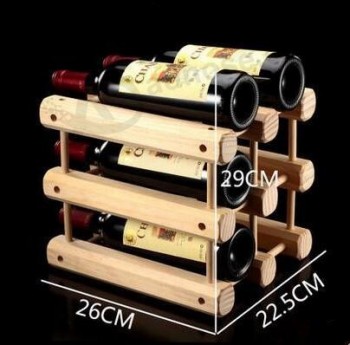 AangeVaderSte hooGte-Einde eenvoudig massief houten wijnrek