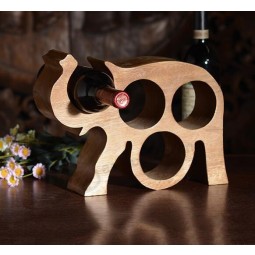 Custom high-end Elephant Shape Wooden Wine Display Rack