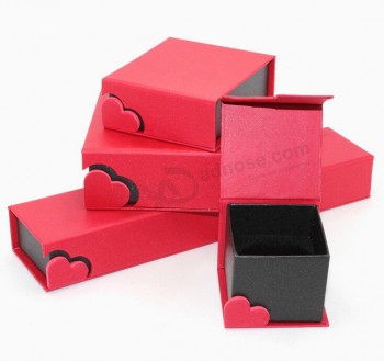 定制高-结束红色珍珠纸首饰盒