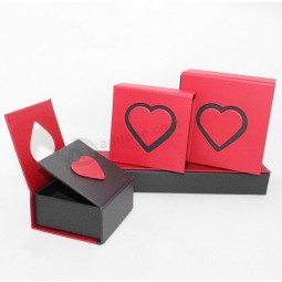 Custom high-end Red Heart Shape Jewelry Boxes