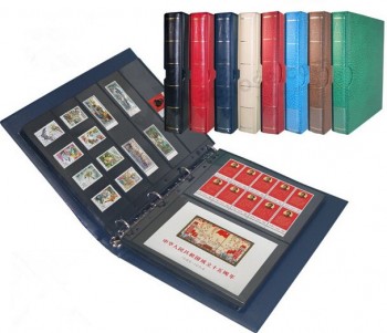定制高-结束皮革邮票册，纸相框，相册，CD架，木制框架，卡收集专辑 (005)