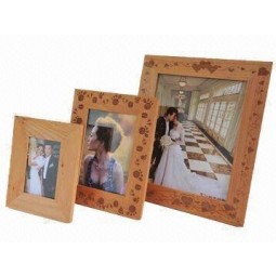Custom high-end Unpainted Wooden Frames with Laser Engraving Pattern