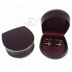 Custom high-end Brown Clamshell Cufflink Box