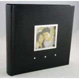изготовленный под заказ высокий-конец классического черного кожаного фотоальбома (годовых-023)