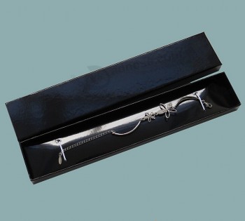 Custom high-end Glossy Black Silver Hand Chain Packing Box