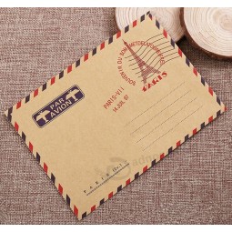 Wholesale custom high quality Brown Kraft Paper Printing Paris Airmail Envelop