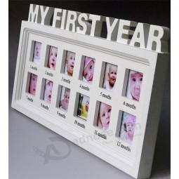Wholesale custom high-end White Baby Year Growth Records Photo Frame with your logo