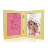 Wholesale custom high-end Pine Wood Frames for Footprint and Handprint with Photo and your logo