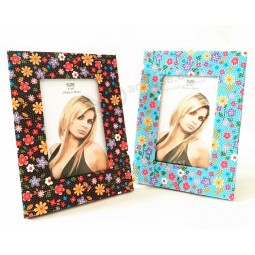 Wholesale custom high-end Flower Patterned Leather Picture Frames