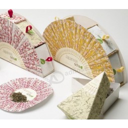  Wholesale custom Fashion Fan-Shaped Tea Packaging Gift Box